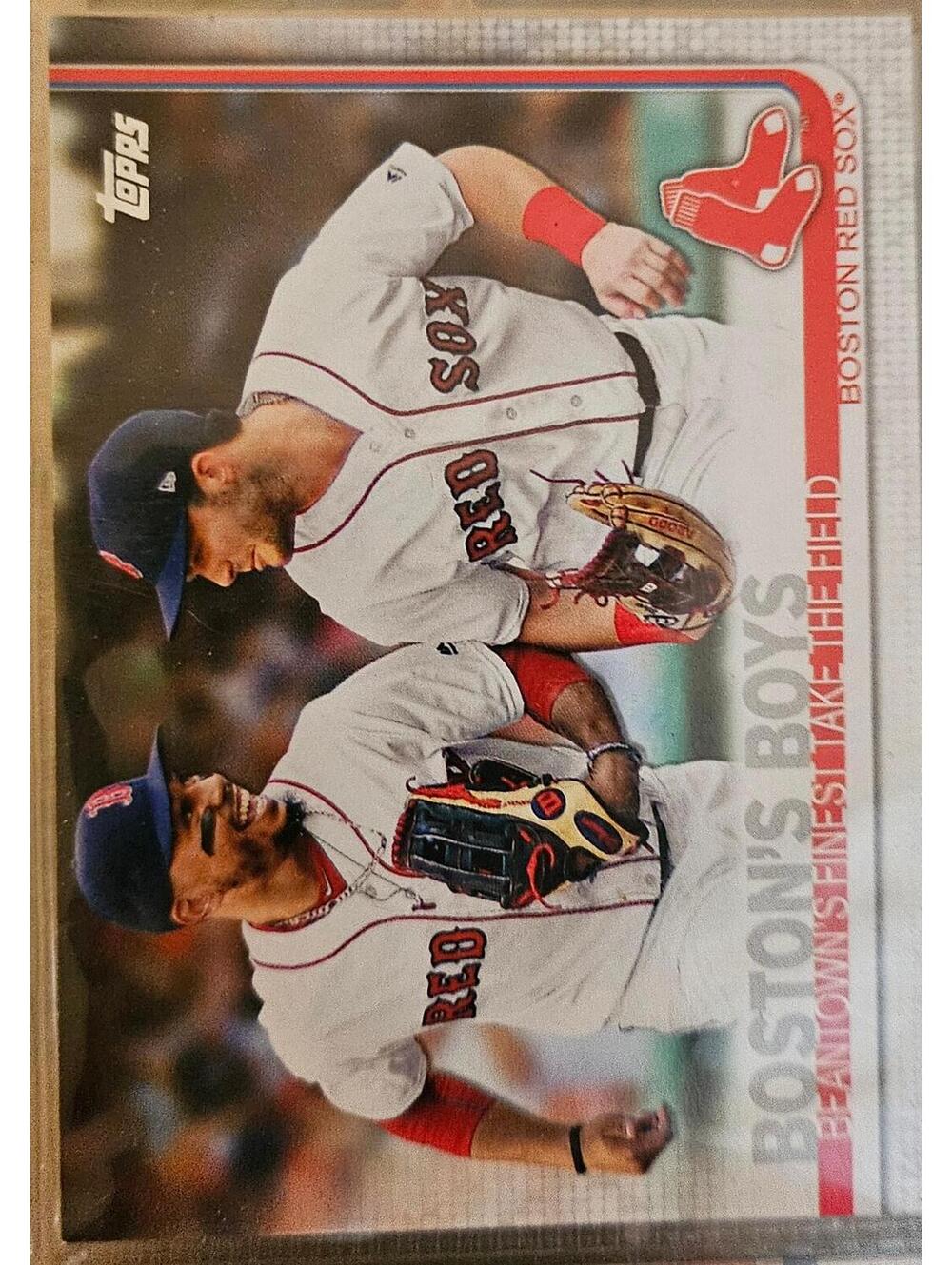 2019 Topps Series 1 Boston's Boys Betts Benintendi baseball card #28 Red Sox
